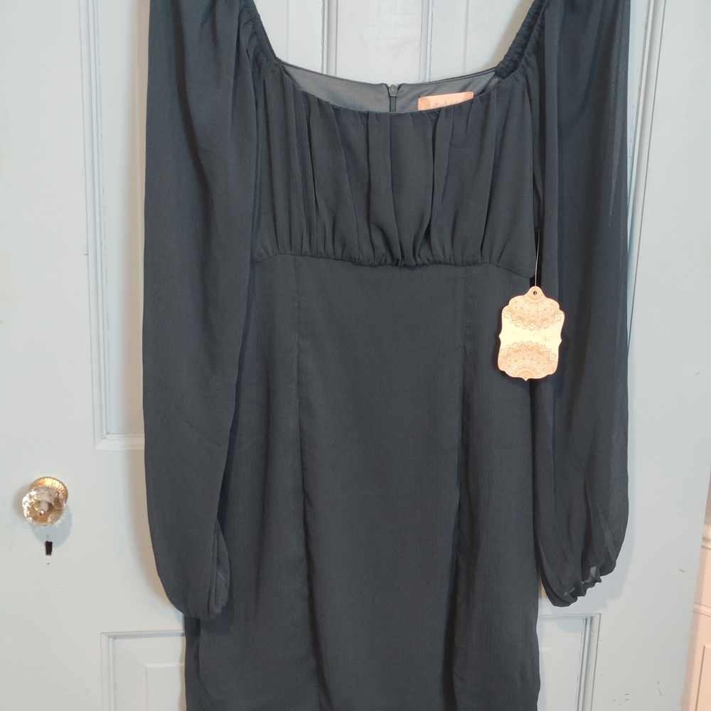 Altar'd State Black Ruched Sheath Dress